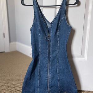 small zip up jean dress